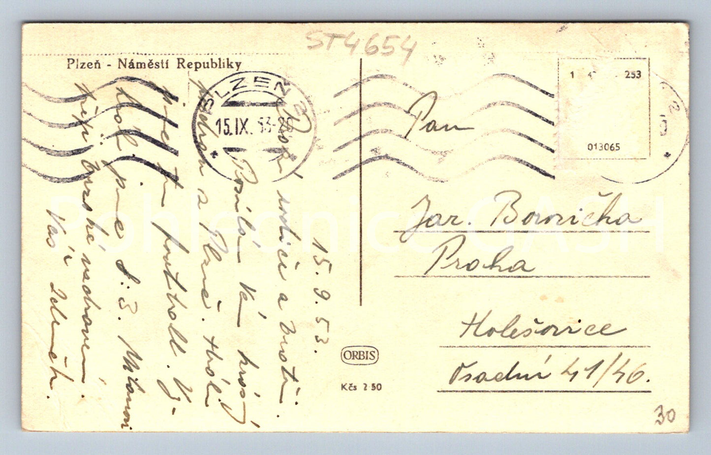 Postcard PILSEN - REPUBLIC SQUARE (ST4654)