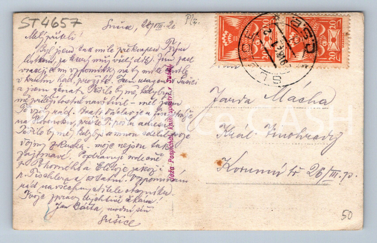 Postcard SUŠICE (ST4657)