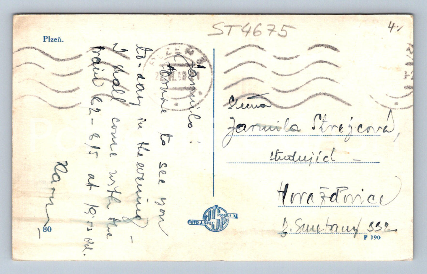 Postcard PILSEN (ST4675)