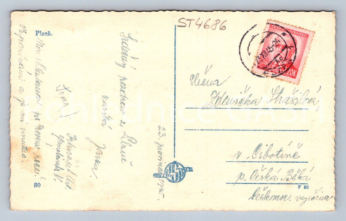 Postcard PILSEN (ST4686)