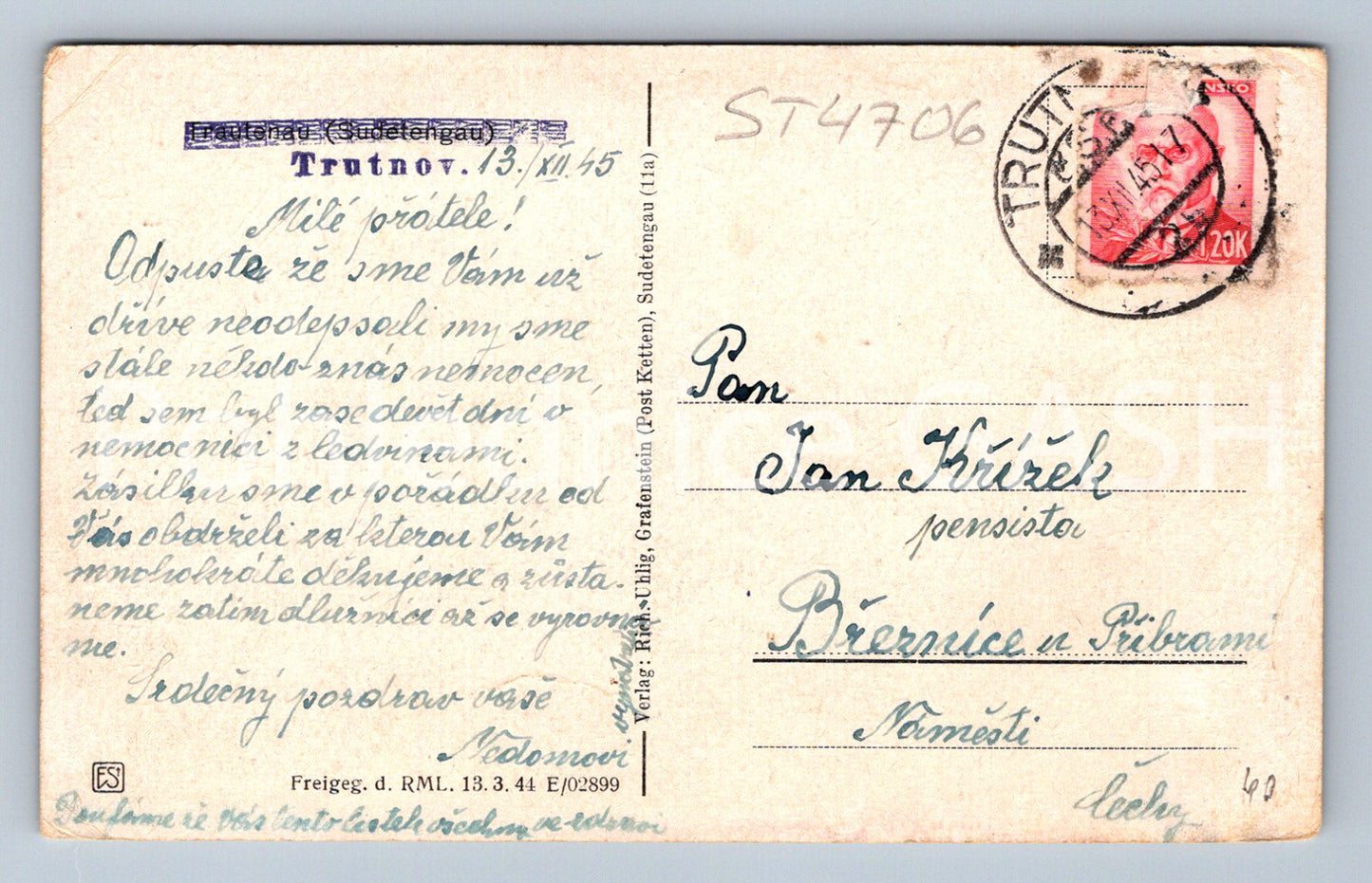 Postcard TRUTNOV (ST4706)