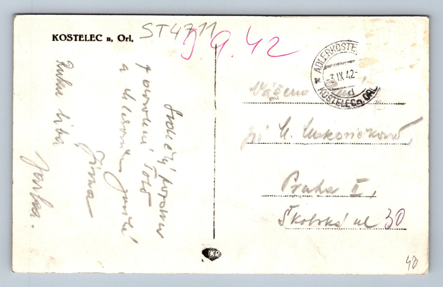 Postcard KOSTELEC NAD ORLICÍ (ST4711)