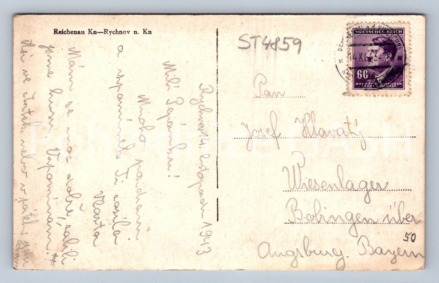 Postcard RYCHNOV NAD KNĚŽNOU (ST4859)