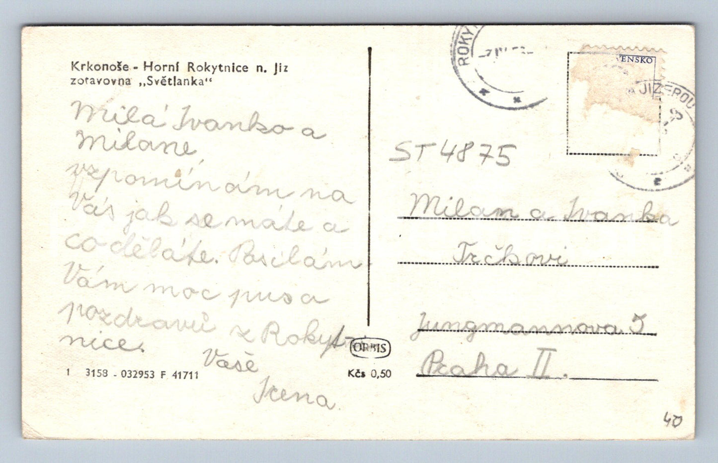 Postcard KRKONOSE (ST4875)