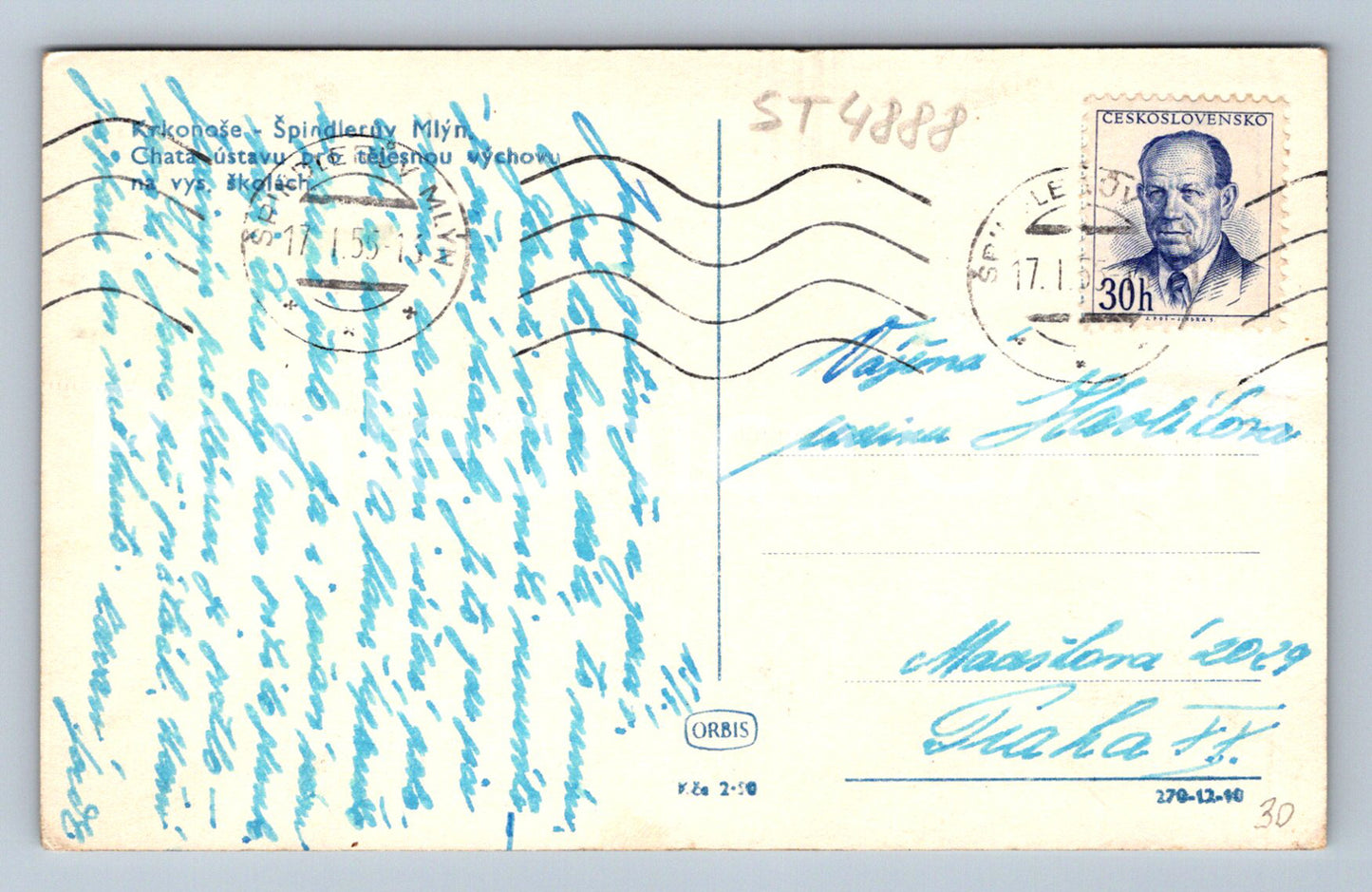 Postcard KRKONOSE (ST4888)