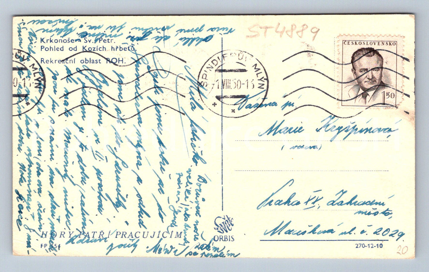 Postcard KRKONOSE (ST4889)