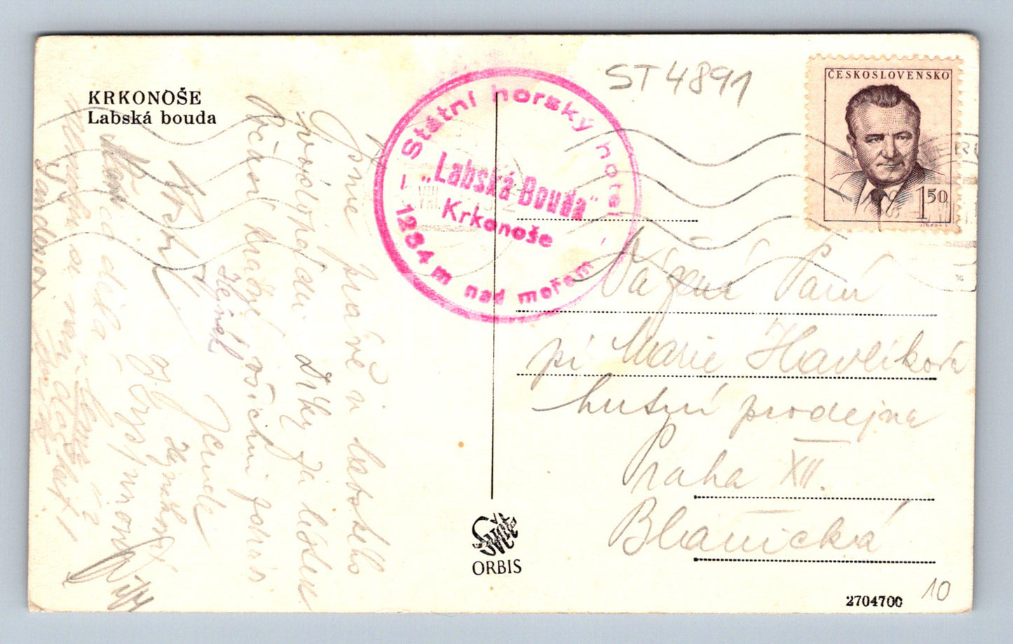 Postcard KRKONOSE (ST4891)