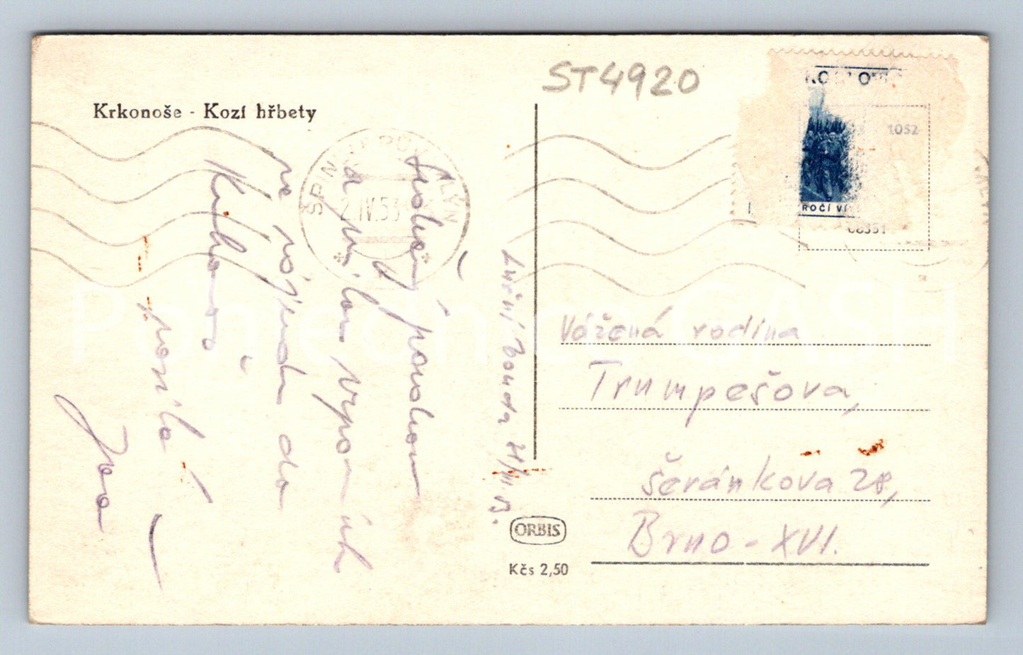 Postcard KRKONOSE - GOAT HIPS (ST4920)