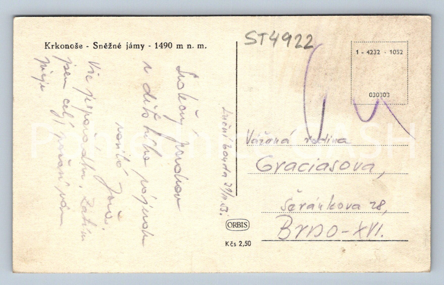 Postcard KRKONOSE - SNOW PITS (ST4922)