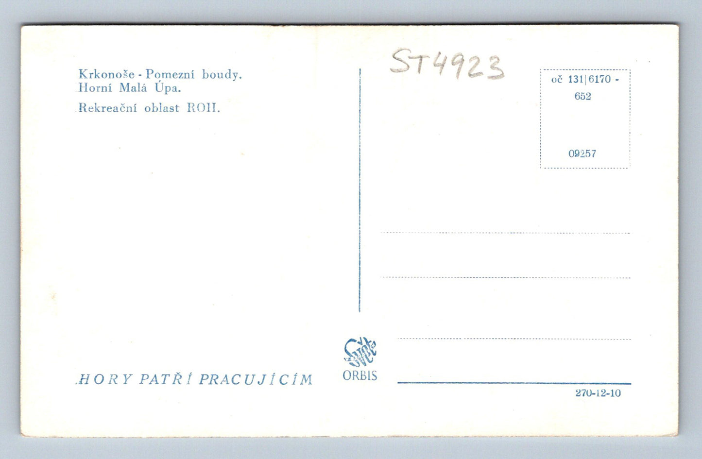 Postcard KRKONOSE - BORDER SHUTTLES (ST4923)