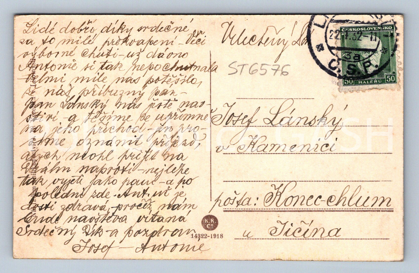 Postcard LITOMYŠL - CASTLE (ST6576)