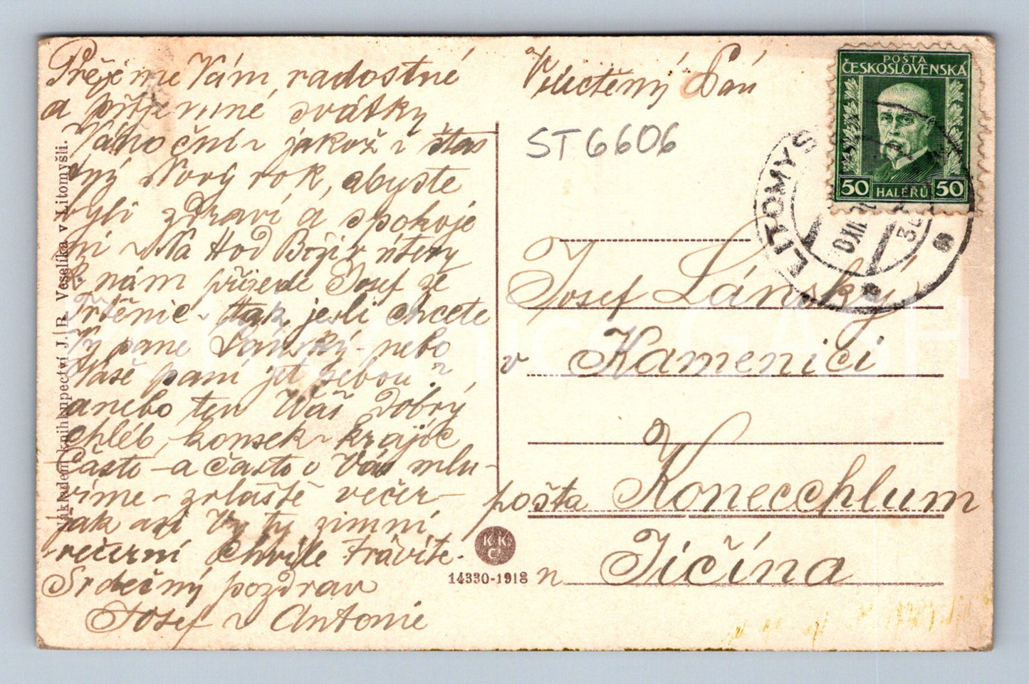 Postcard LITOMYŠL - BIRTHHOUSE OF BEDŘICH SMETANA (ST6606)