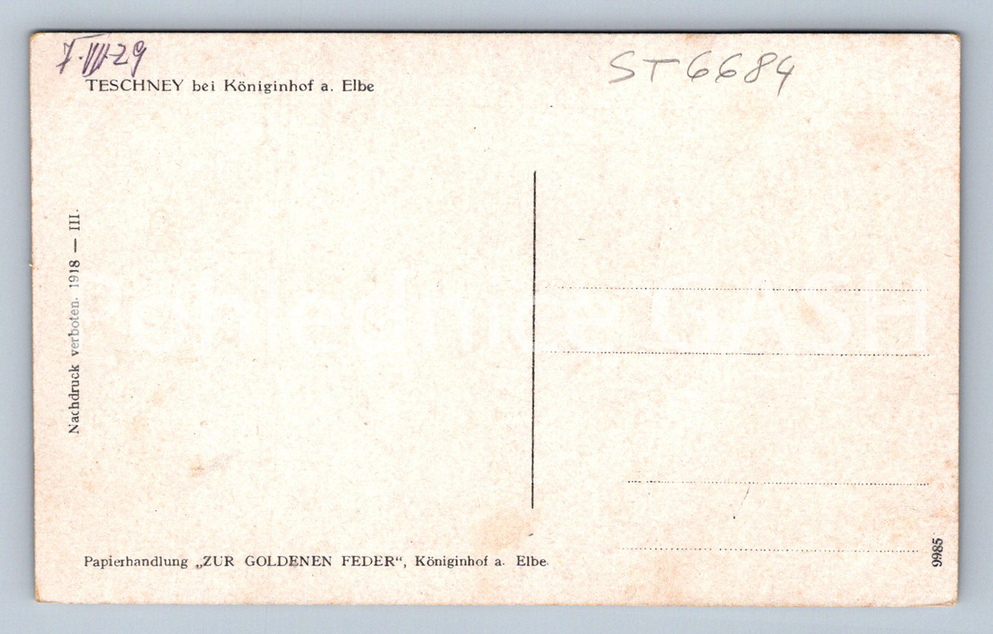 Postcard TĚŠNOV (ST6684)