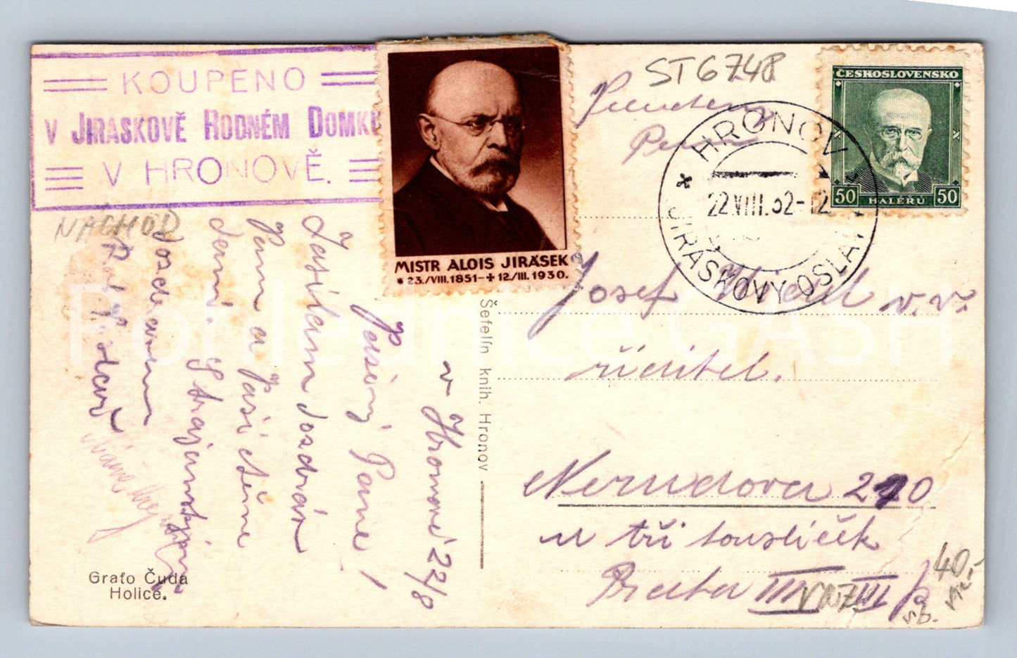 Postcard JIRÁSKŮV HRONOV - COLLAGE (ST6748)