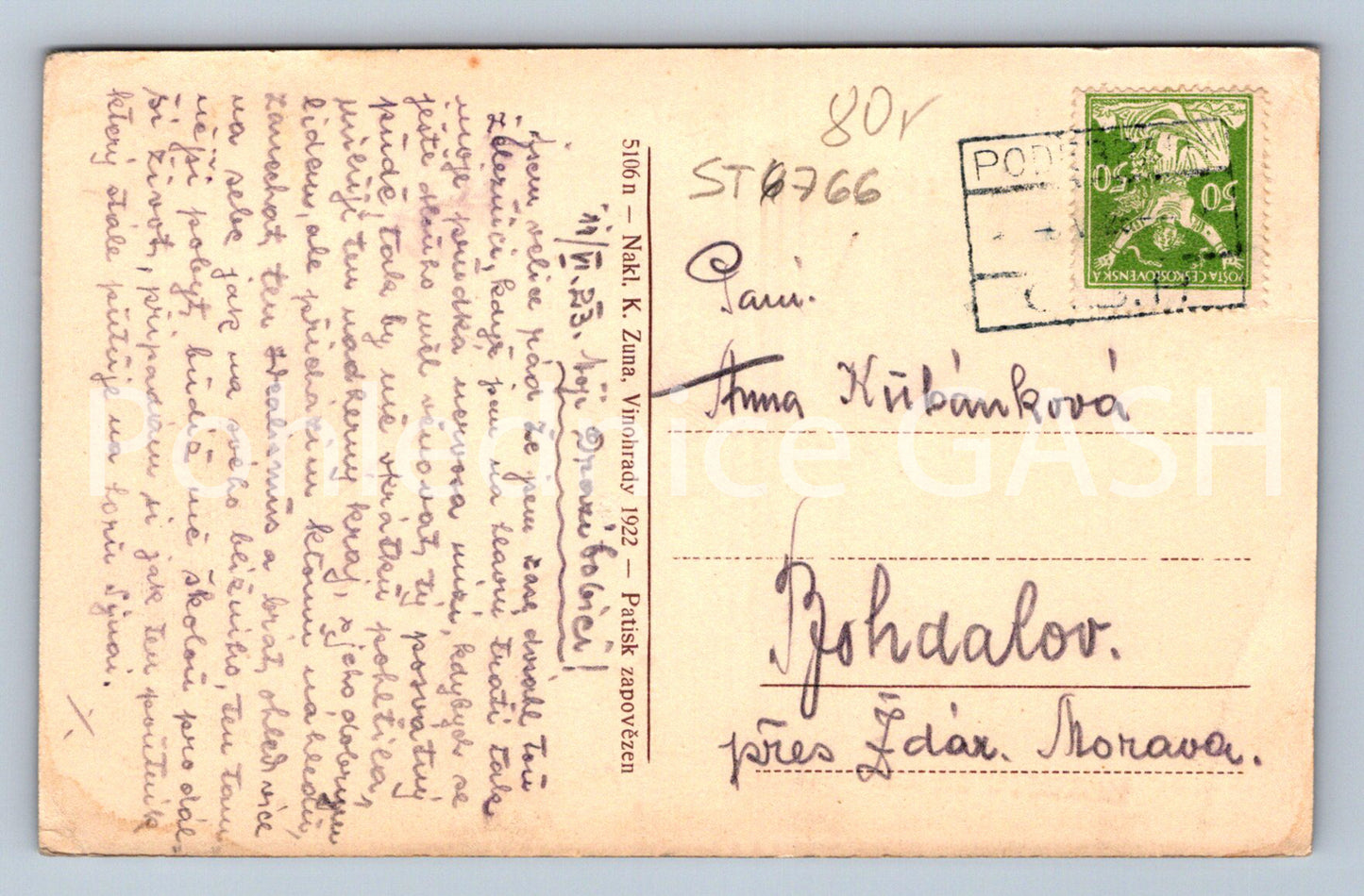 Postcard LÁZNĚ PODEBRADY (ST6766)