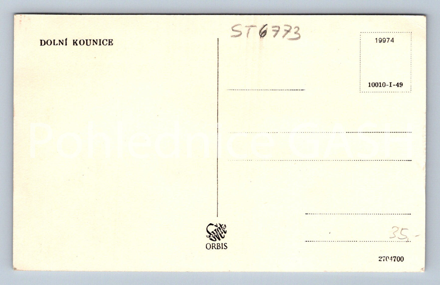 Postcard DOLNÍ KOUNICE (ST6773)