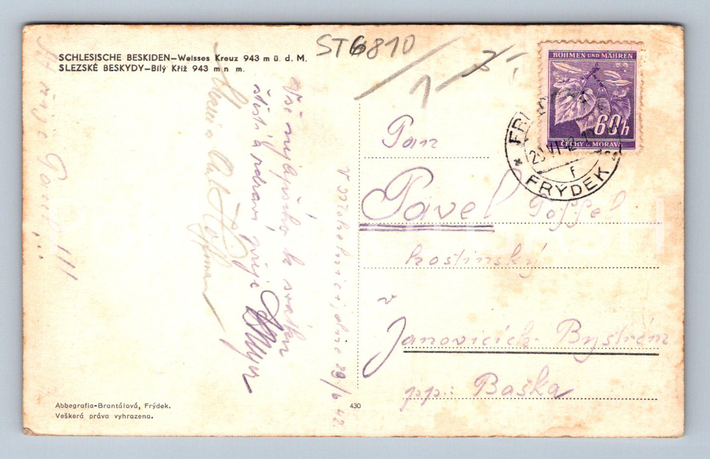 Postcard SILESIA BESKYDY (ST6810)