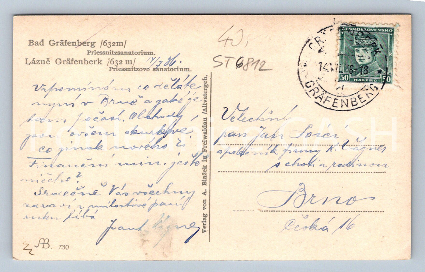 Postcard GRÄFENBERK SPA (ST6812)