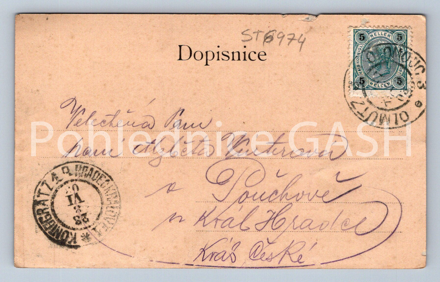 Postcard GREETINGS FROM OLOMOUC (ST6974)