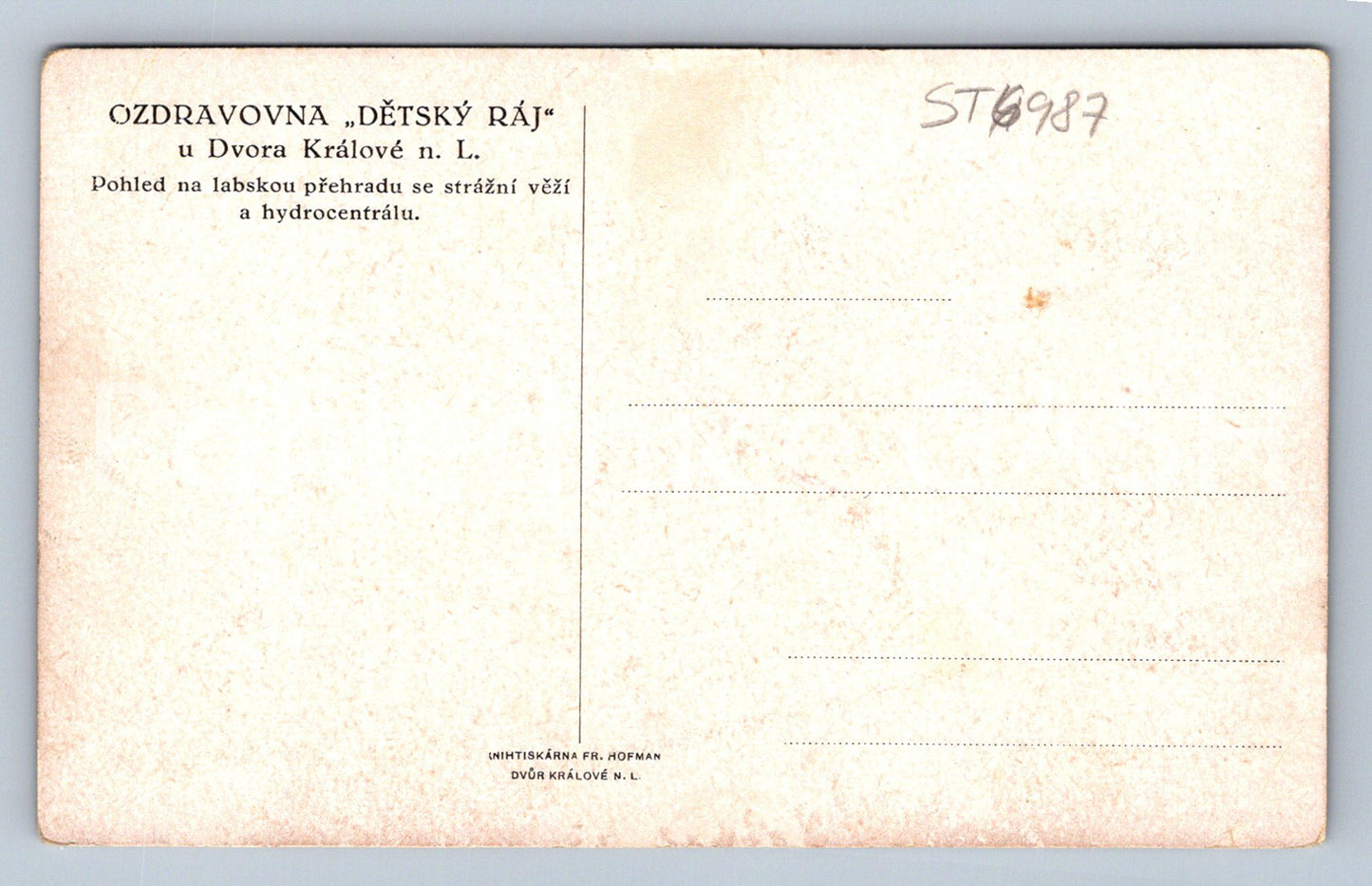 Postcard CHILDREN'S PARADISE AT THE KING'S COURT IN THE LABEM (ST6987)