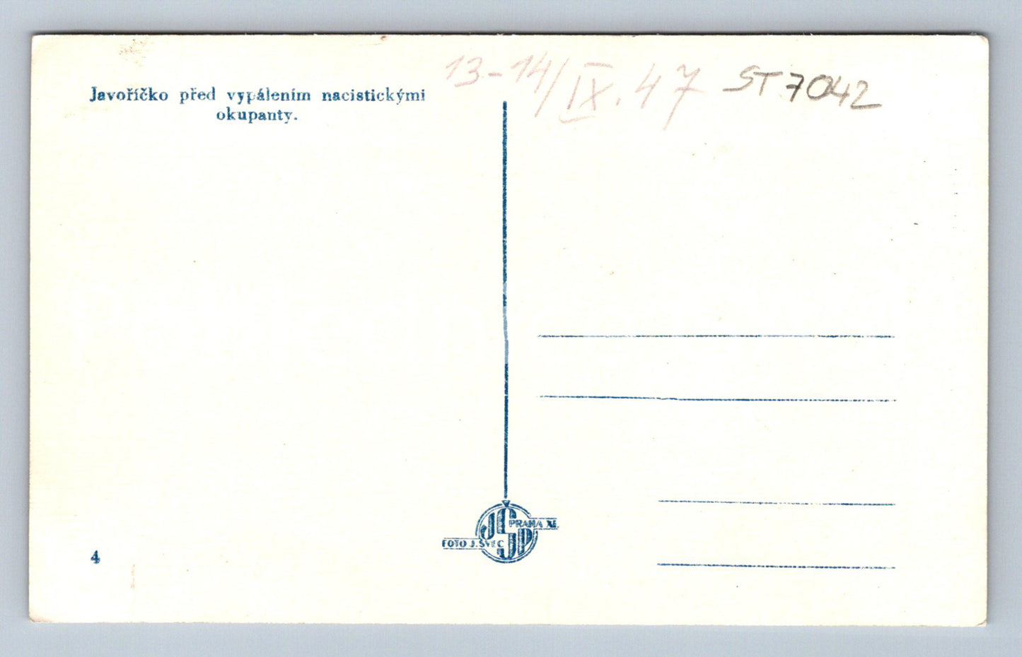 Postcard JAVORIČKO (ST7042)