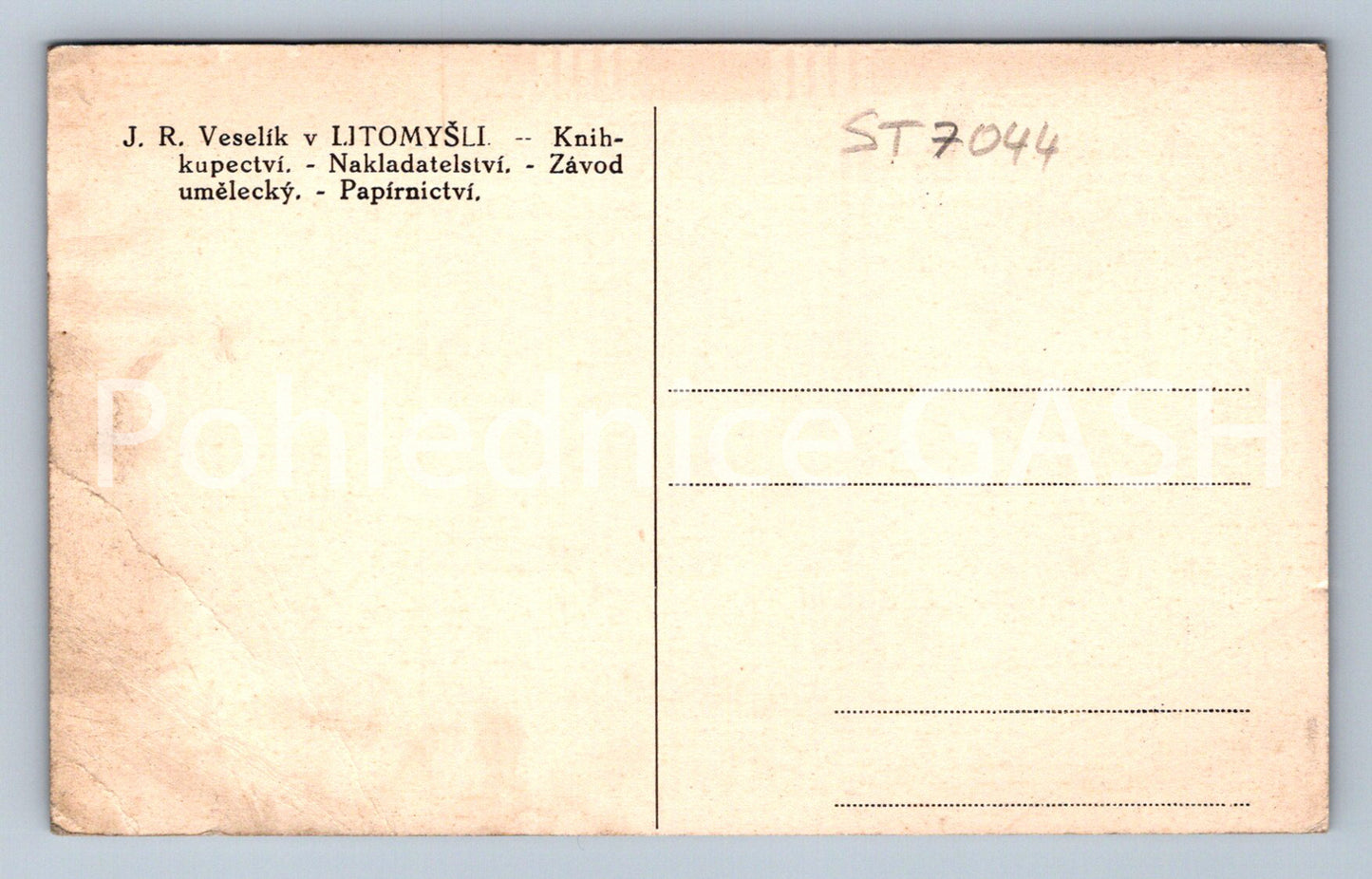 Postcard LITOMYŠL - LIBRARY (ST7044)