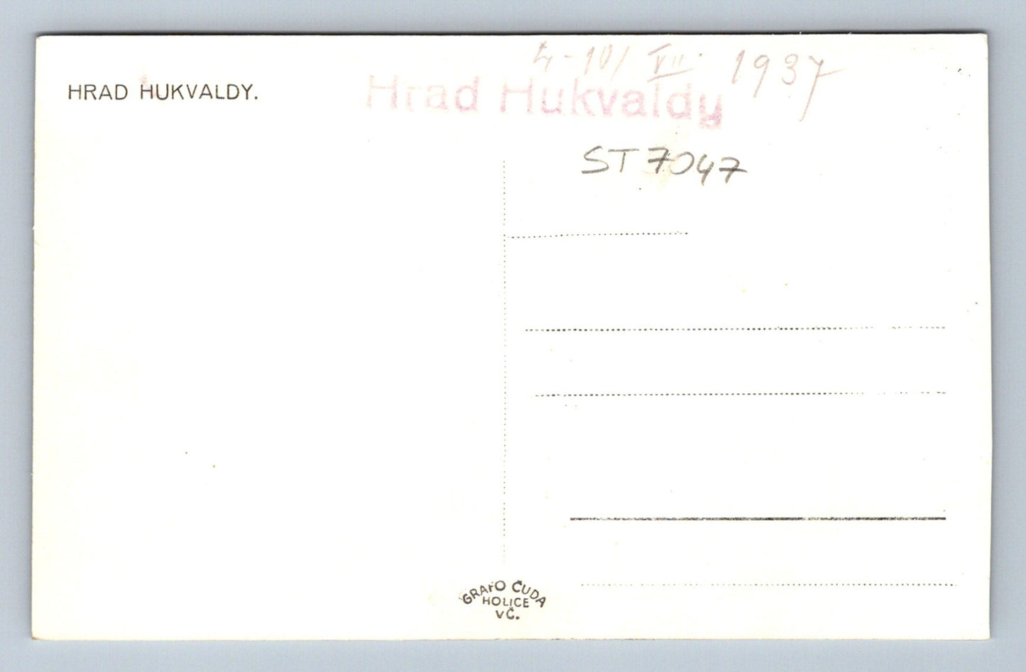 Postcard KUNVALDY CASTLE (ST7047)