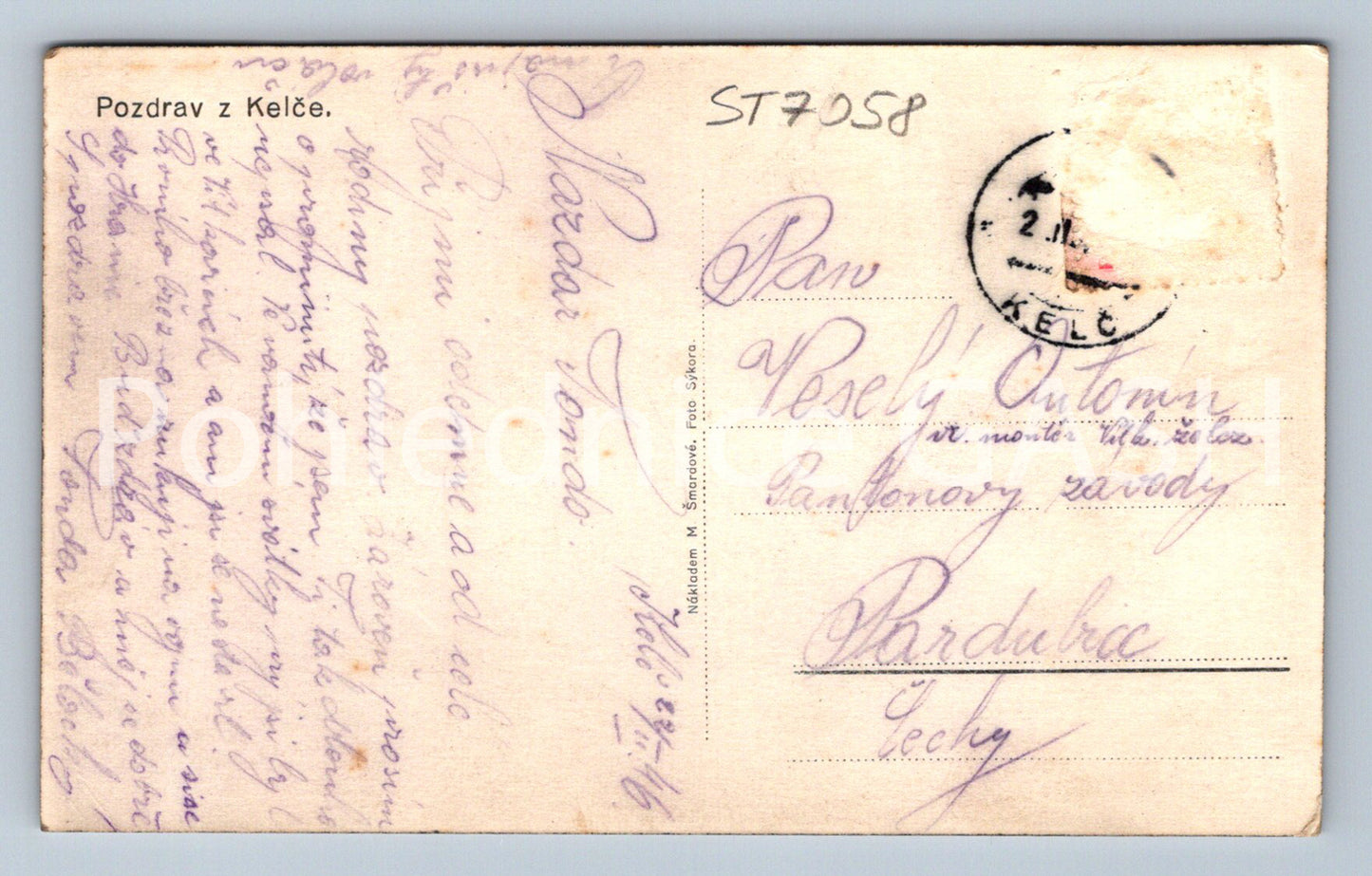 Postcard GREETINGS FROM KELČE (ST7058)