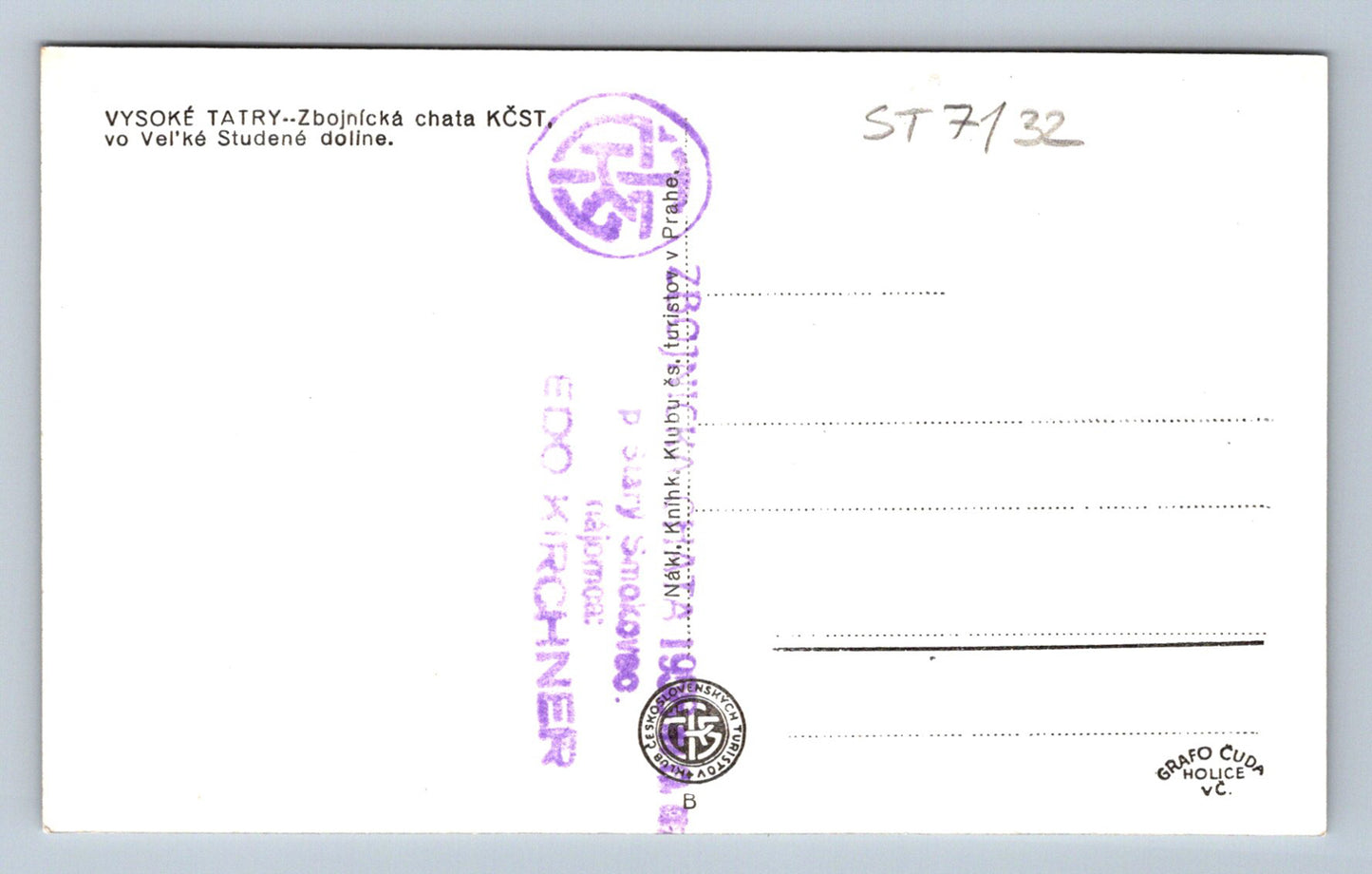 Postcard HIGH TATRAS (ST7132)