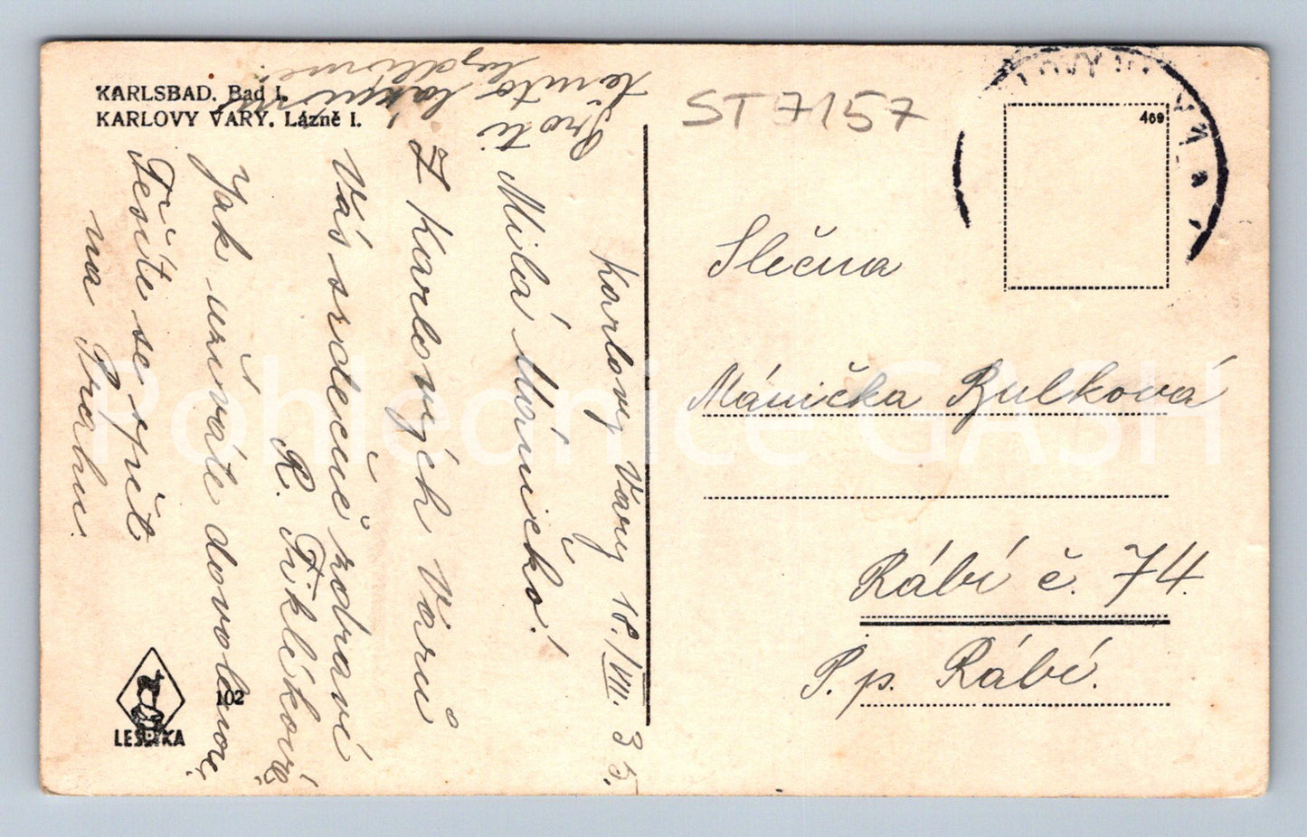 Postcard KARLOVY VARY (ST7157)