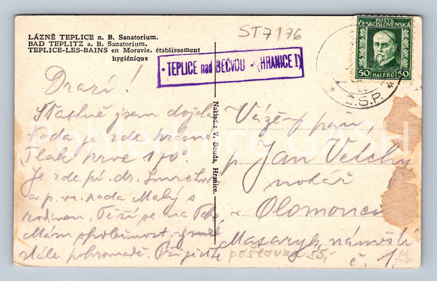 Postcard LÁZNĚ TEPLICE (ST7176)