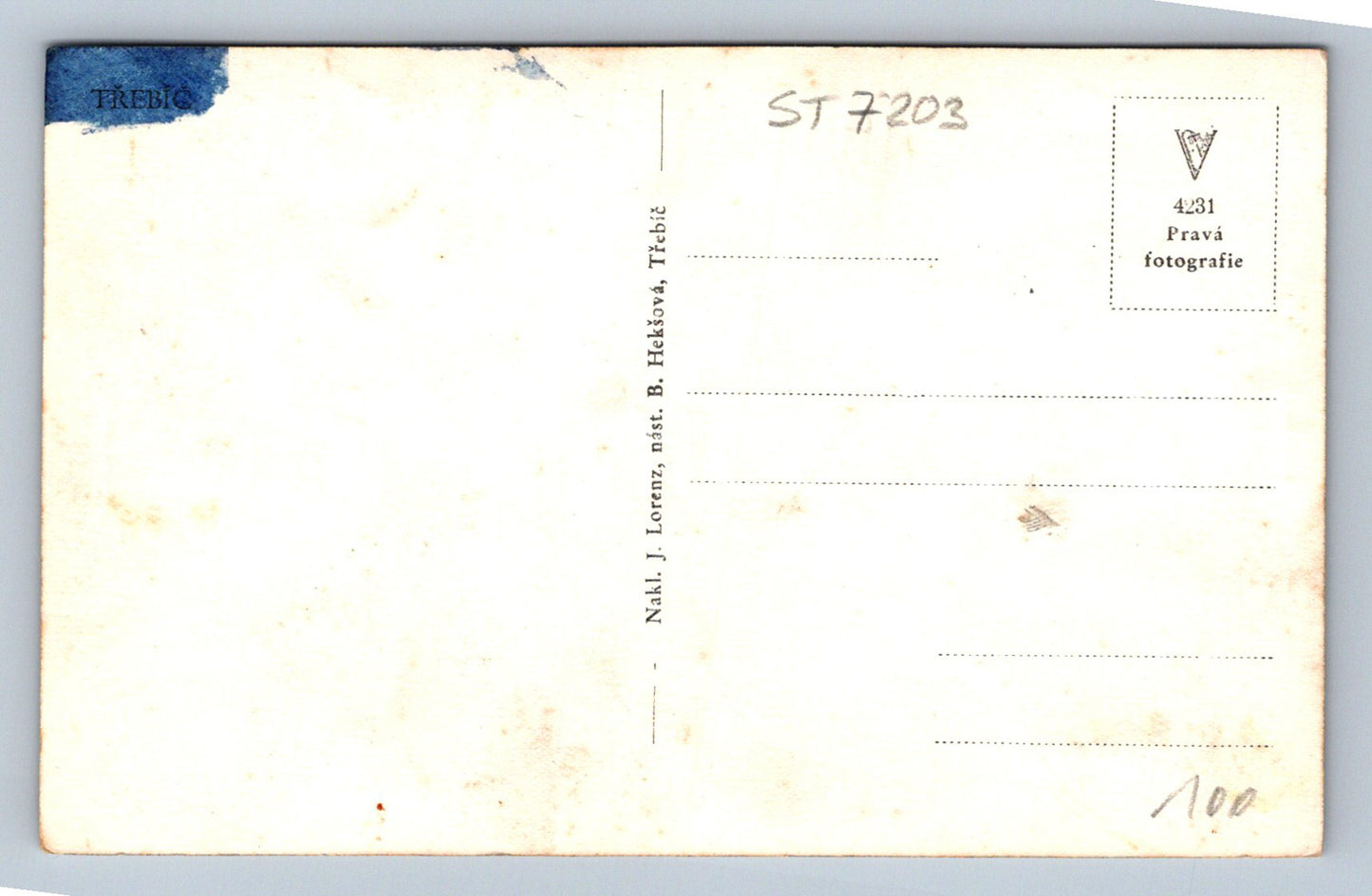 Postcard TŘEBÍC (ST7203)