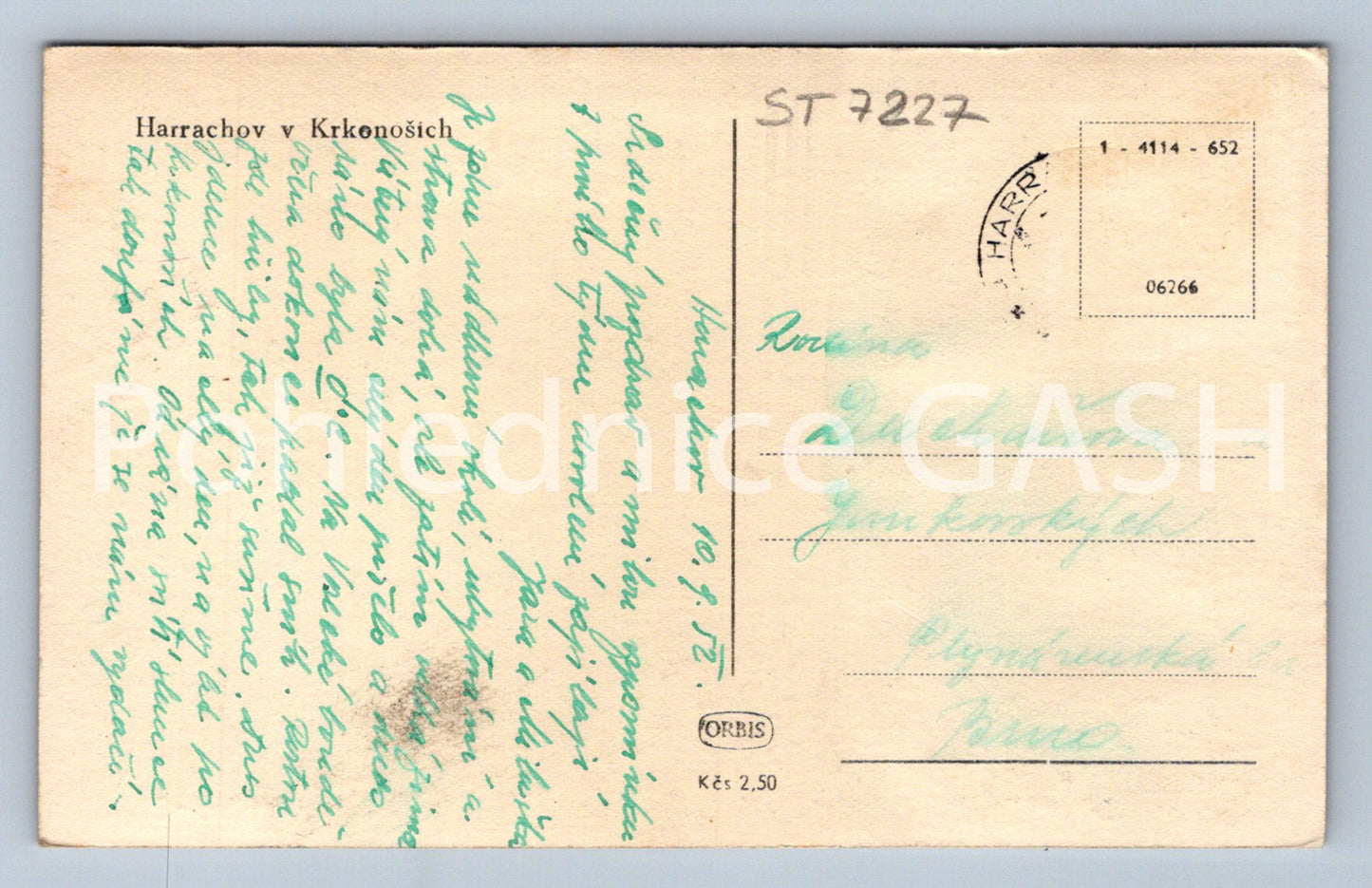 Postcard HARRACHOV IN THE KRKONOSZIE (ST7227)