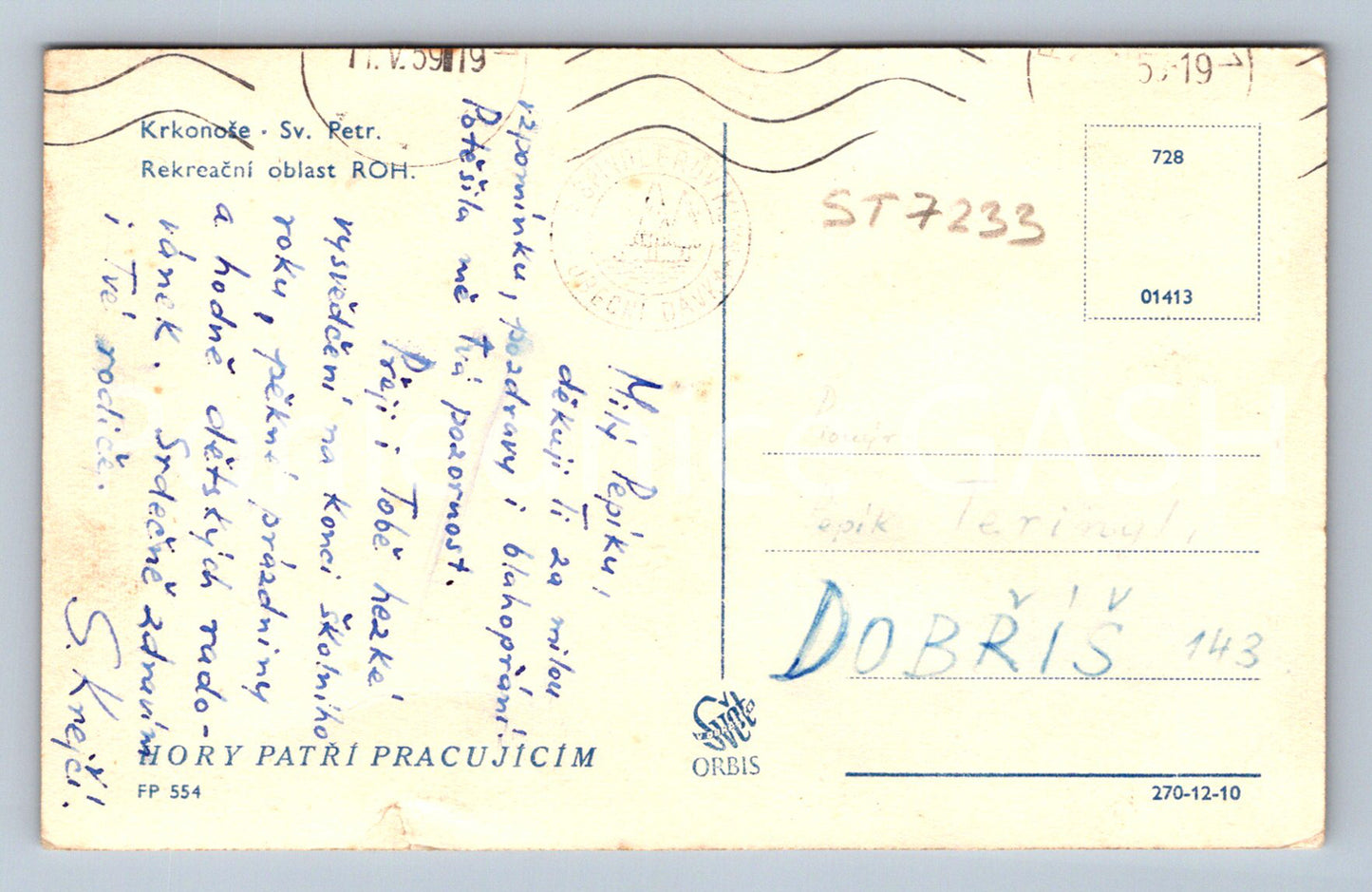 Postcard KRKONOSE (ST7233)