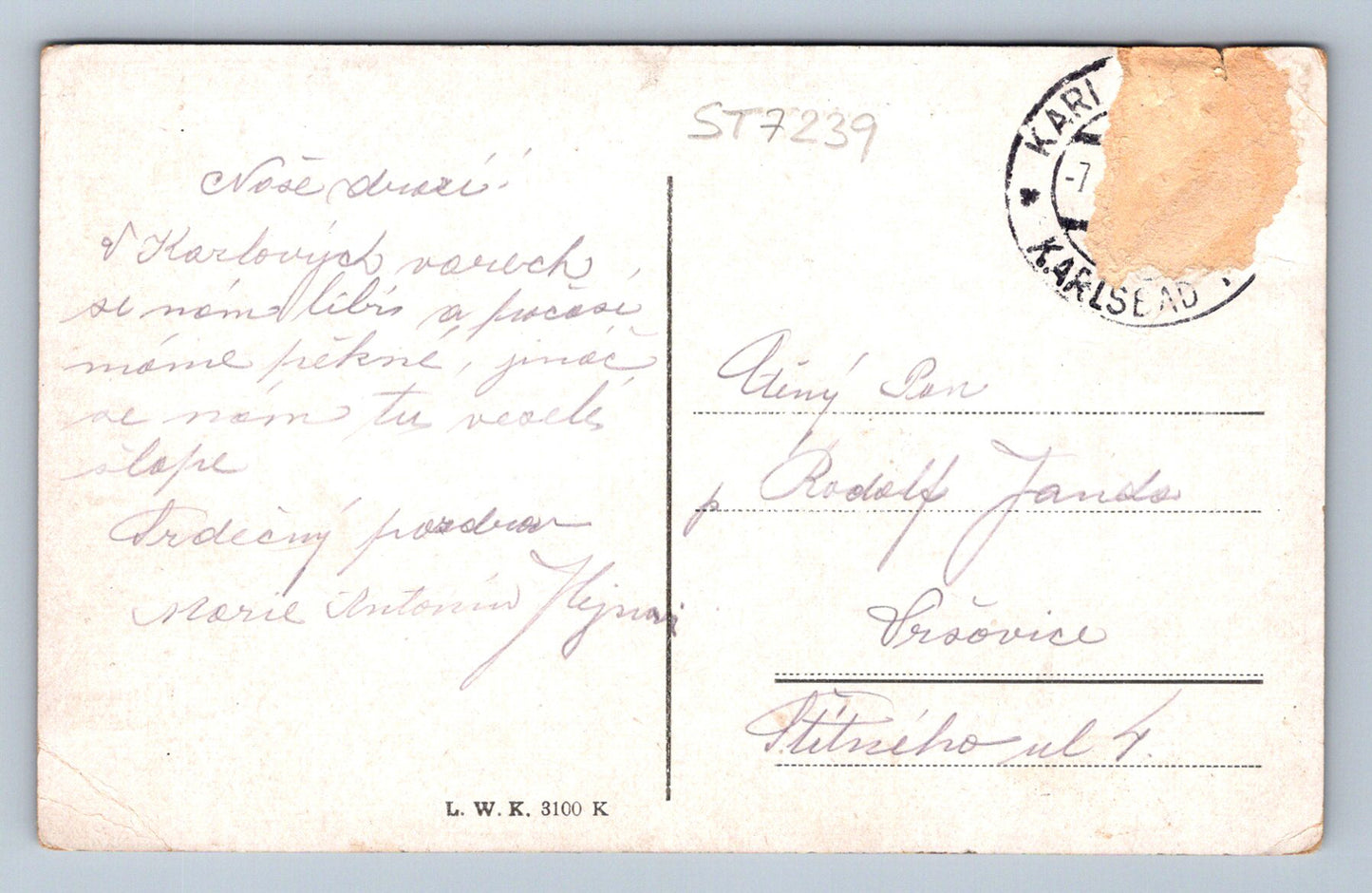 Postcard KARLOVY VARY (ST7239)