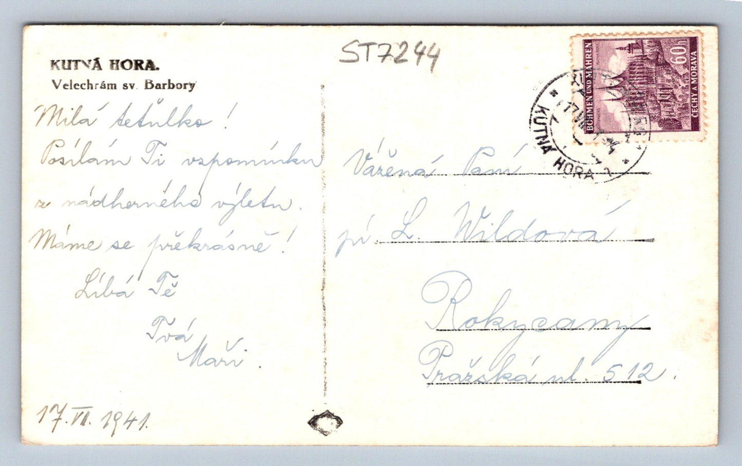 Postcard KUTNÁ HORA (ST7244)