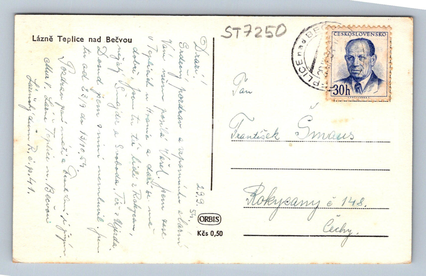 Postcard LÁZNĚ TEPLICE NAD BEČVOU (ST7250)