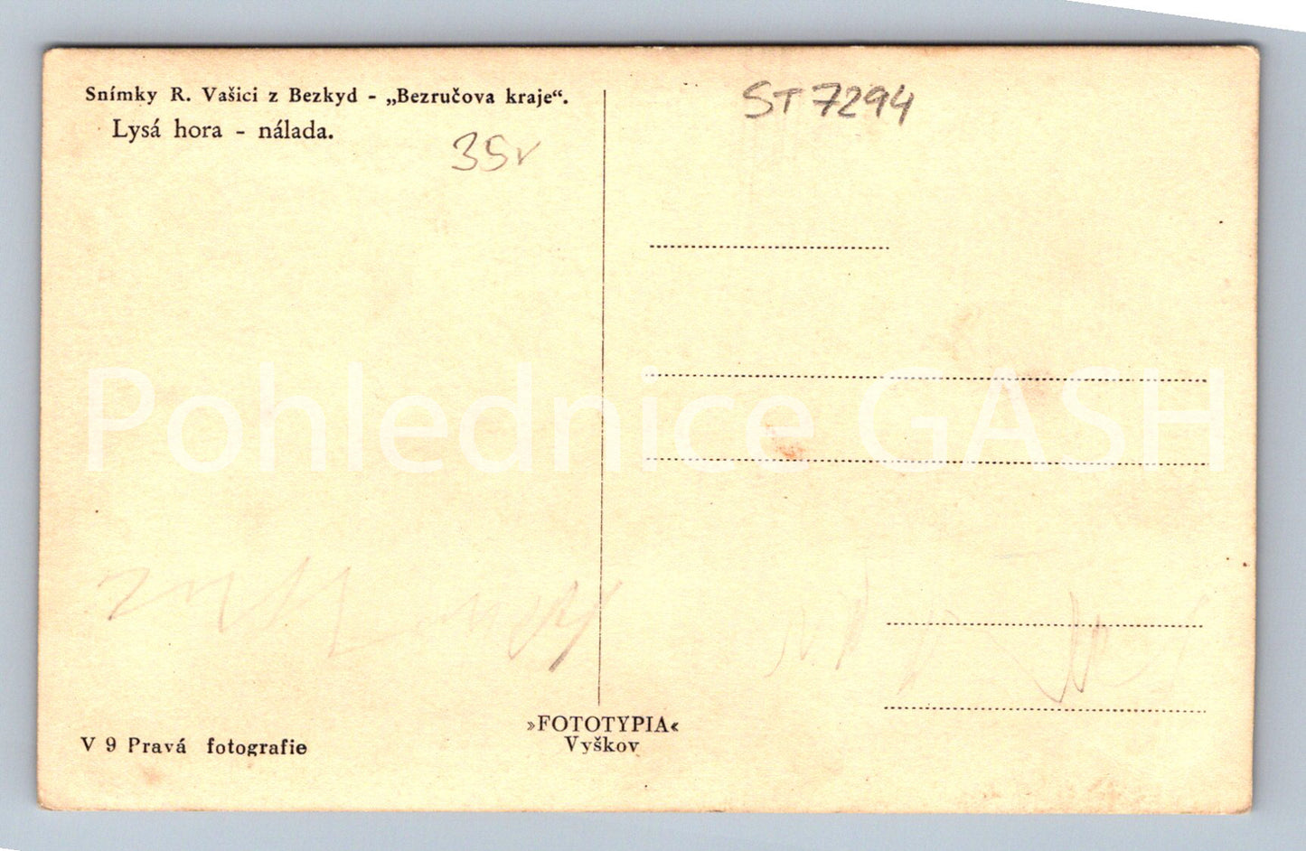 Postcard LYSÁ HORA (ST7294)