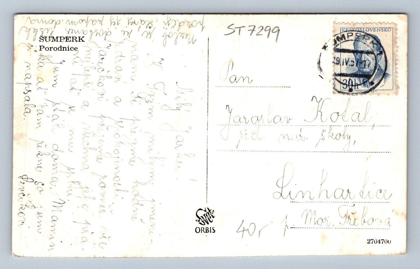 Postcard ŠUMPERK (ST7299)