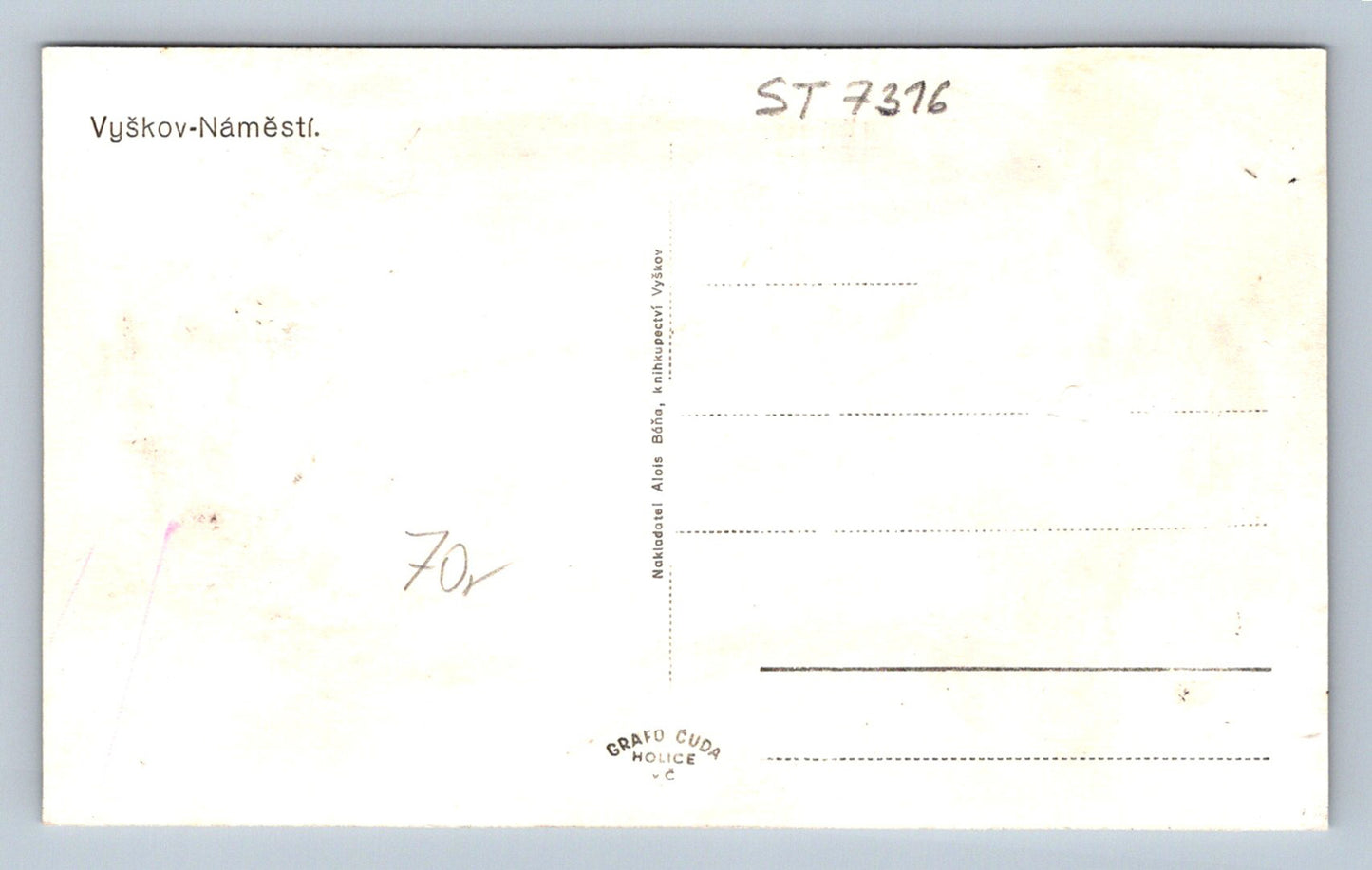 Postcard VYŠKOV - SQUARE (ST7316)