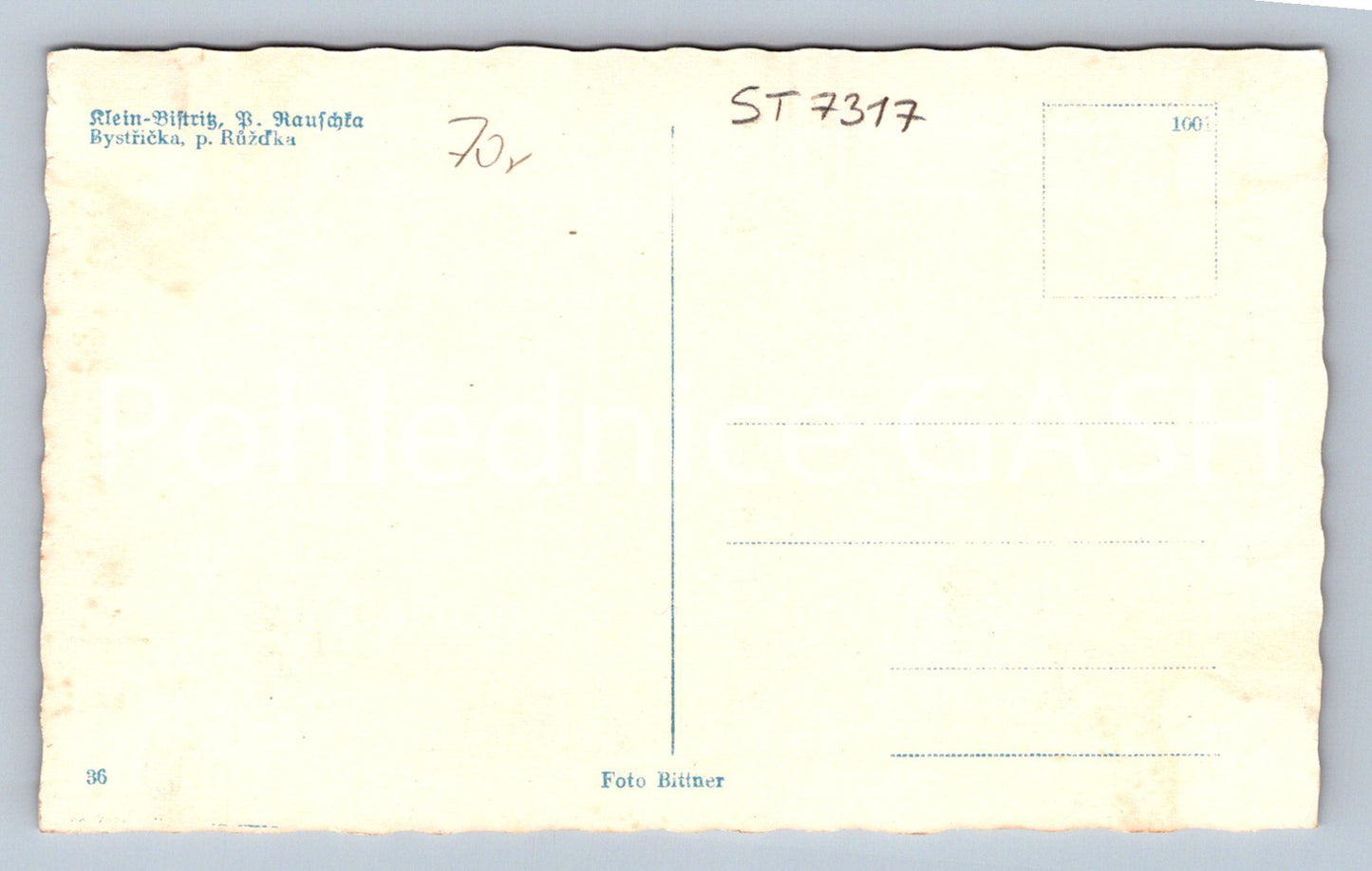 Postcard BYSTŘIČKA P. RŮŽĎKA (ST7317)