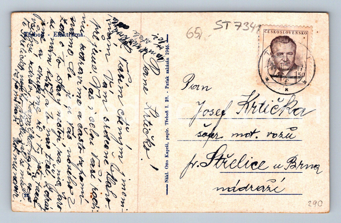 Postcard TŘEBOŇ (ST7341)