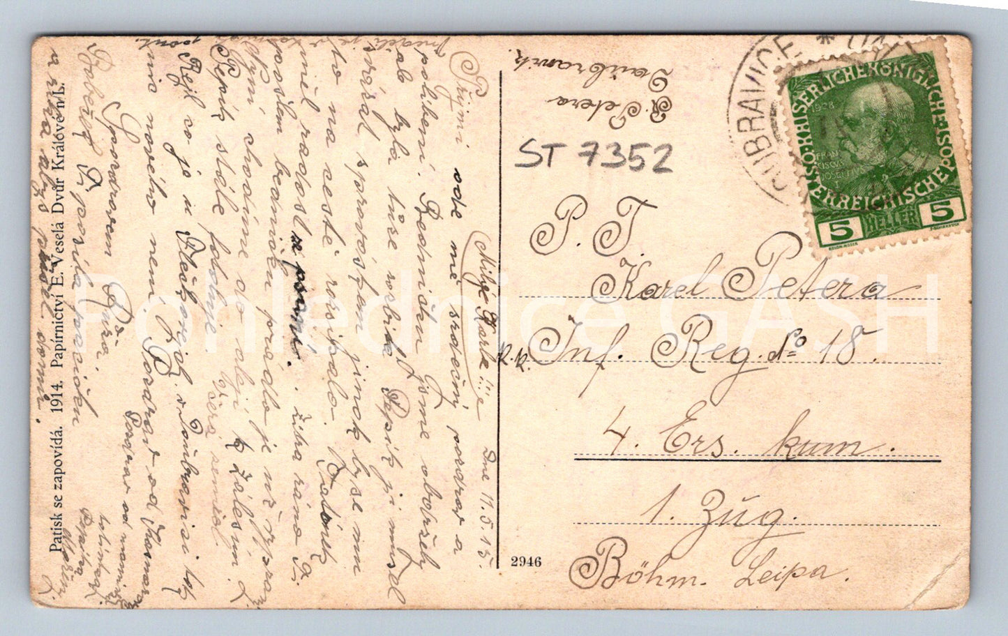 Postcard VALLEY DAM IN TĚŠNOV U DVORA KRÁLOVÉ (ST7352)