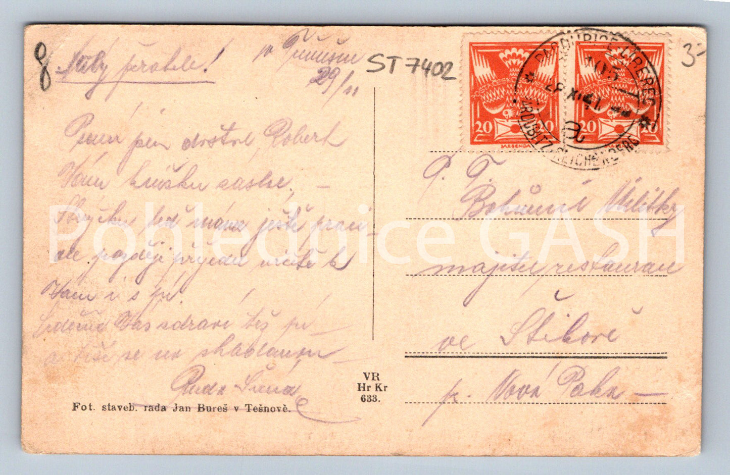 Postcard ELBE VALLEY DAM IN TĚŠNOV (ST7402)