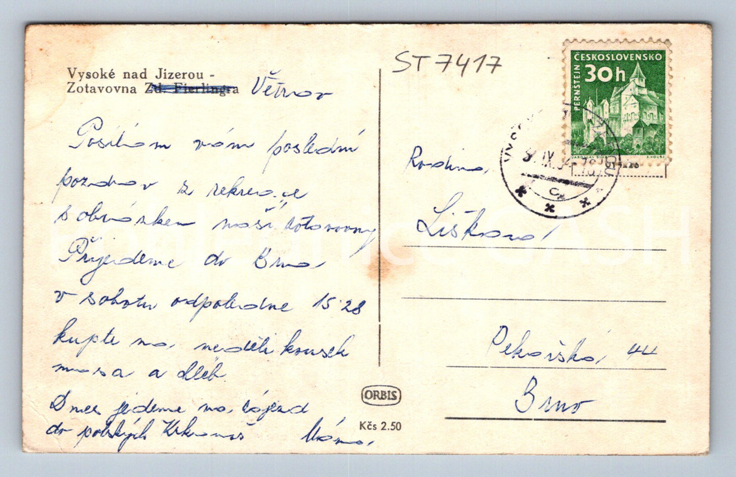 Postcard VYSOKÉ NAD JIZEROU - CONvalescence (ST7417)