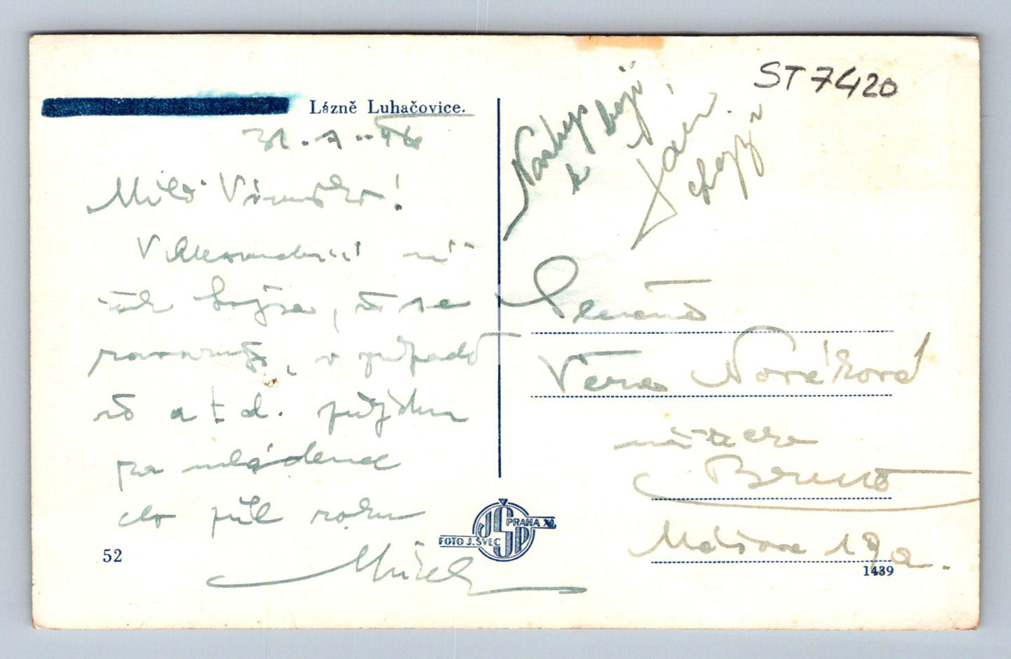 Postcard LÁZNĚ LUHAČOVICE (ST7420)