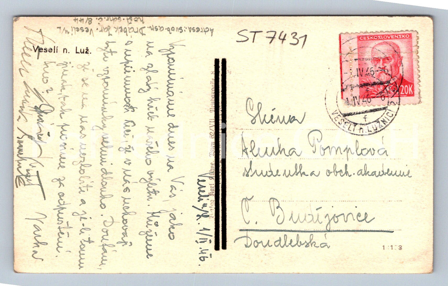 Postcard MERRY OVER THE LUŽNICI (ST7431)