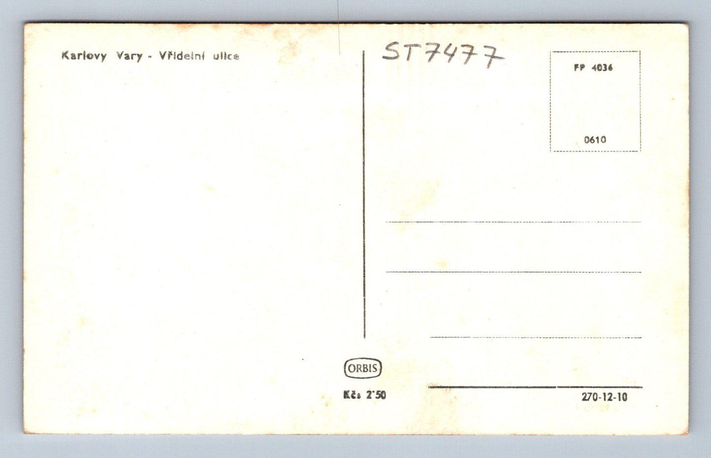 Postcard KARLOVY VARY (ST7477)