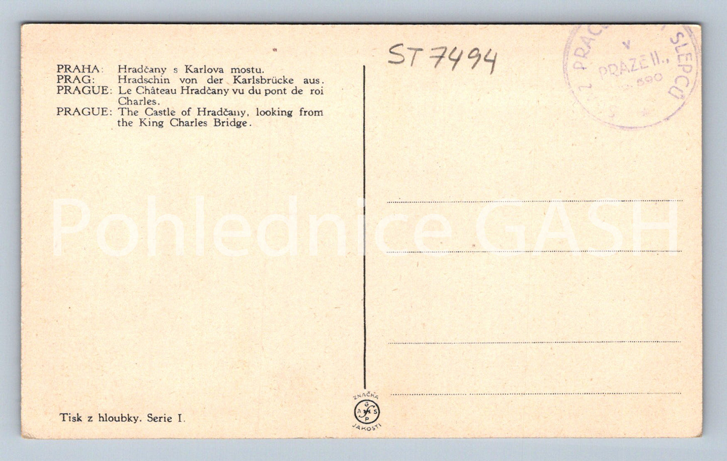 Postcard PRAGUE (ST7494)