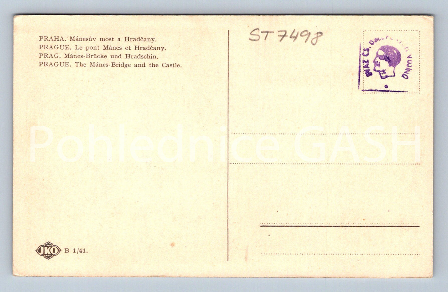 Postcard PRAGUE (ST7498)